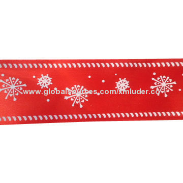 2014 snow flower printed satin ribbon