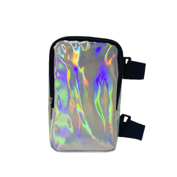 Low price Sliver Waterproof Holographic PU thigh bag Drop Leg Bag for Women Phone Leg Bags with Adjustable Straps
