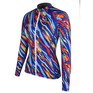 Rash guard da surf con zip frontale da donna Seaskin