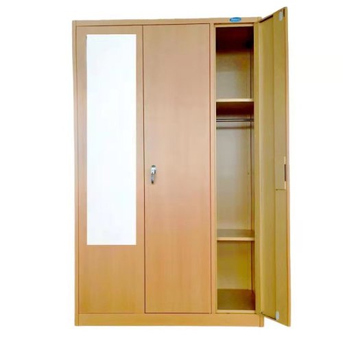 Metal Wardrobe Closet with Mirror for Living Room