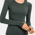 Ribbed Women&#39;s Sports Fitness Base Layer långärmad