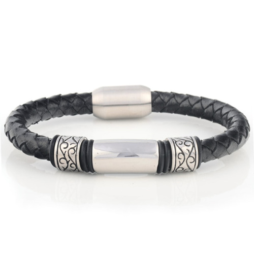 Leather Bands Steel Stainless Bracelet Magnetic Clasp Magnetic Bracelet Major Stainless Magnetic Bracelets