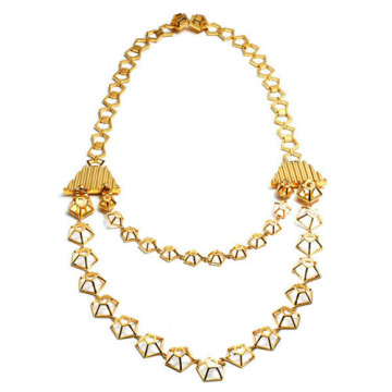 Eye-catching gold strand necklace