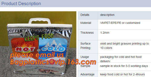 Custom Logo Printing Thermal Cooler Bag Insulation Lunch Thermo Bag