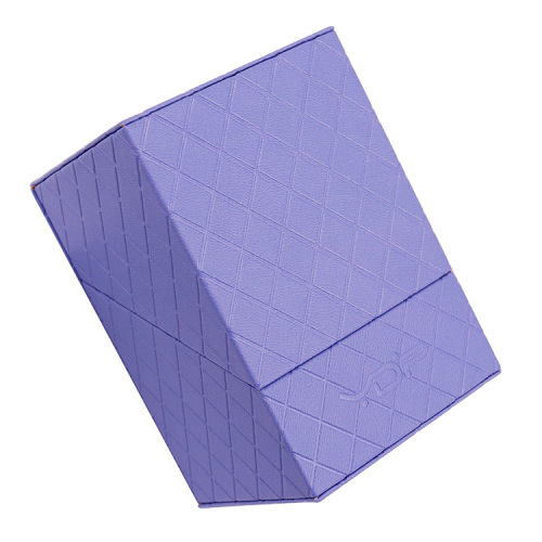 Caja de empaquetado de perfume de cuero púrpura de clamshell