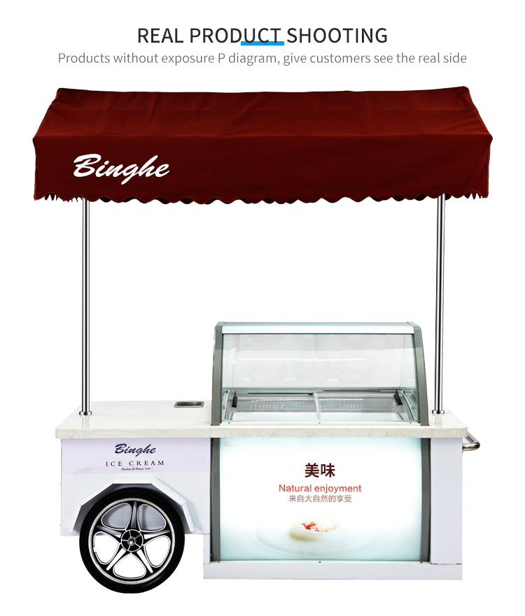 mexican electric used mobile supermarket push ice cream cart for sale