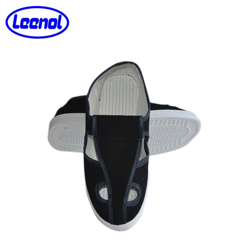 LN-7103 Hot Sale Cleanroom PU 4 Holes Lab ESD Canvas Shoes