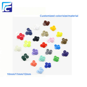 สีสันของ POM การปกป้องสิ่งแวดล้อม Plastic Snap Fasteners สำหรับเสื้อผ้า