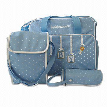 3-in-1 Diaper Bag with Print and Soft Foam Padding, Made of 600 x 300D Polyester