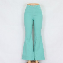 Jeans svasati verde menta all&#39;ingrosso