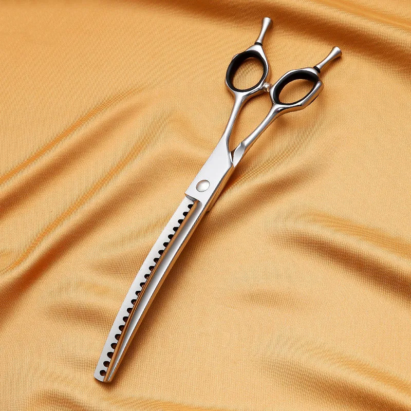 Professional Upward Curved Chunker Dog Grooming Scissors Pets Thinning Blending Shears