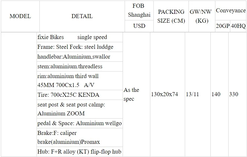 700c Anodized Ce Fixed Bikes