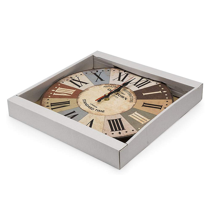 Reloj de pared redondo de madera decorativa