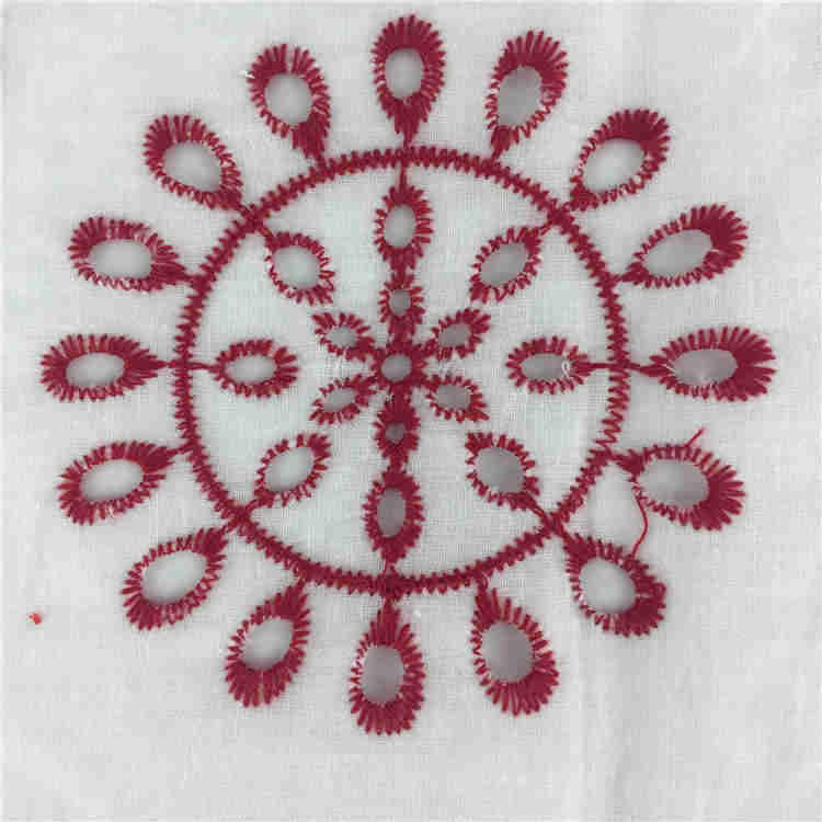 wholesale embroidered popular Lace multi color embroidery fabric cotton