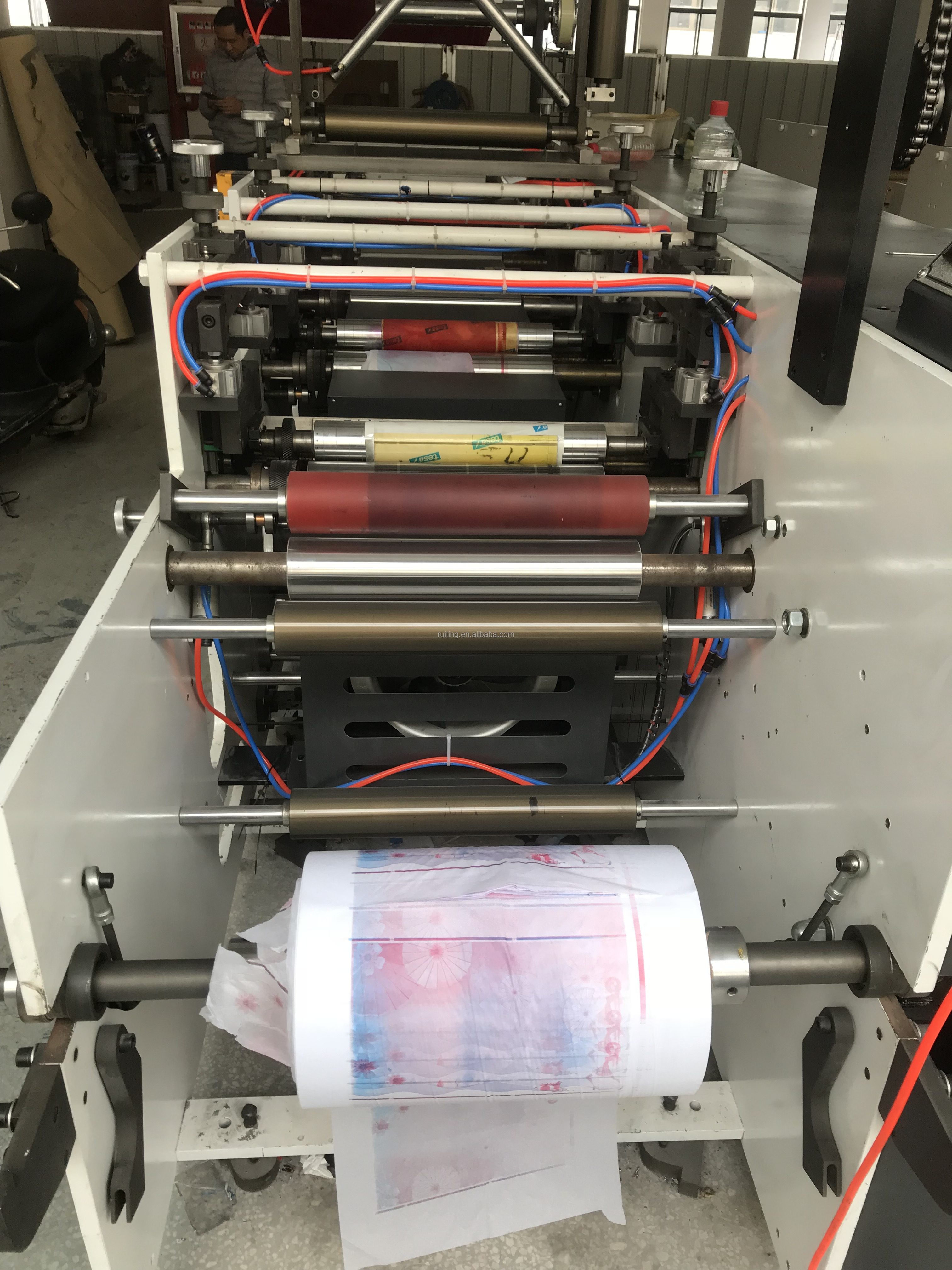 Automatic 6 color flexo printing and rotary die cutting machine for label paper pp pet pvc