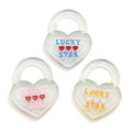 Kawaii Lucky Hearts Star Plaksteen Hars Transparant Key Lock Simuleren DIY Ambachten Sleutel Hanger Oorbel Sleutelhanger Accessoires