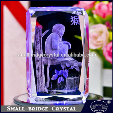 Fashionable Zodiac Home Decoration Souvenirs 3d Laser Crystal Monkey