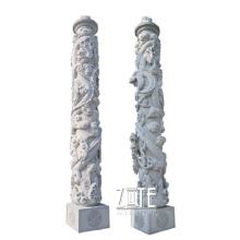 Carved stone roman columns marble china dragon pillar