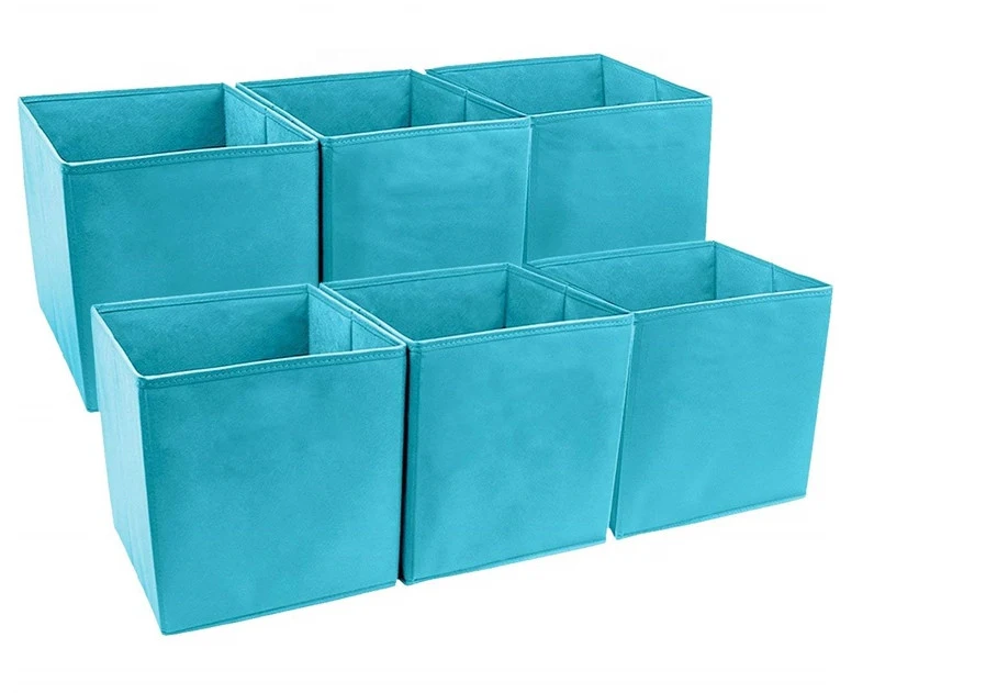 Produce Simple Design Convenient Multiple Colors Foldable Cube Fabric Non Woven Storage Box