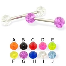 Glitter Ball UV Acrylic with Straight Barbell