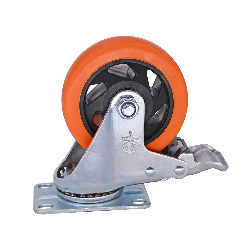 4 Inch Orange Brake Caster Wheel