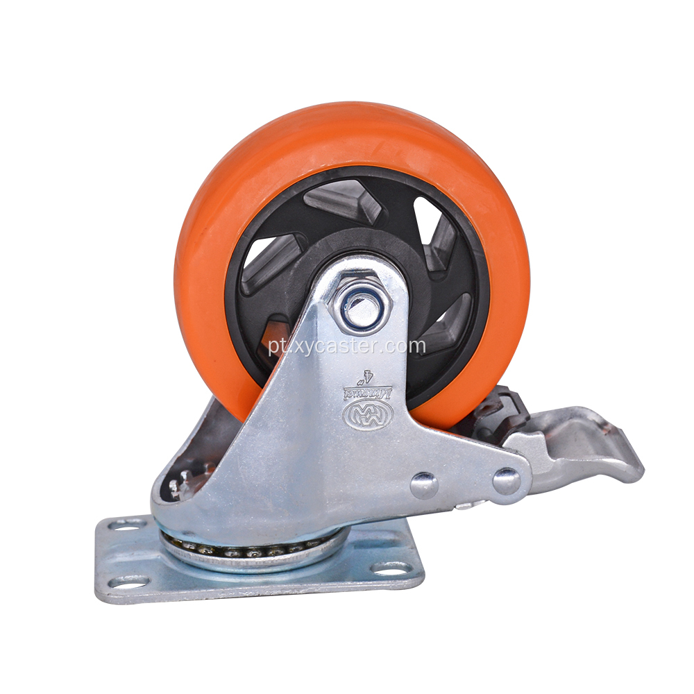 Roda de base em PVC com travamento total