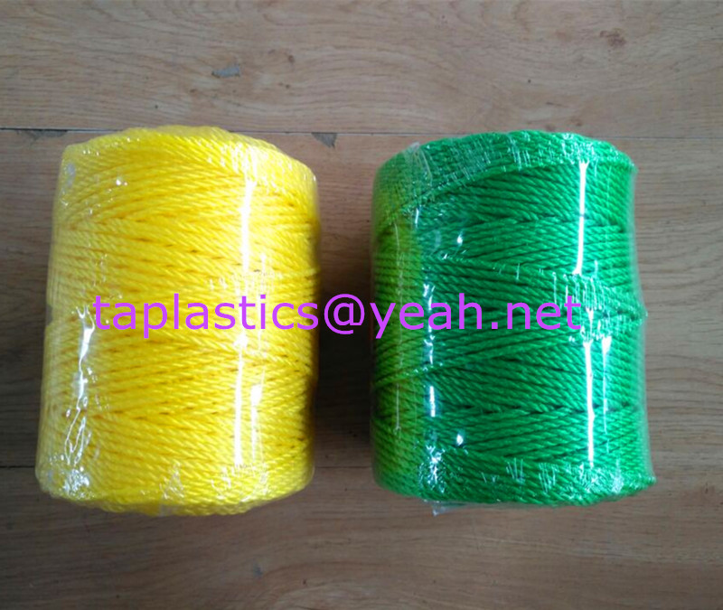 3 strand nylon rope price 3mm blue green color taian rope net