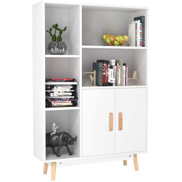 House White Bookcase With Door