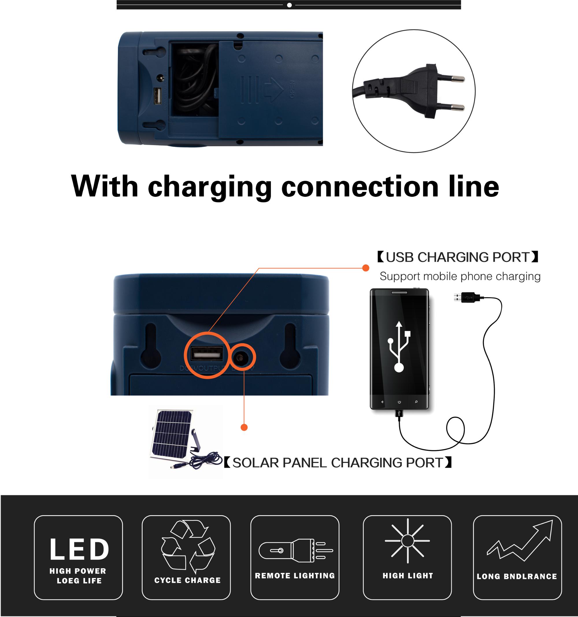 Rechargeable plastic LED emergency lamp