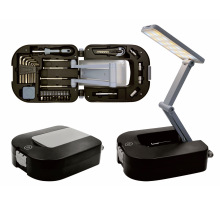 Comprehensive Repair Lighting Kit: Foldable Portable Tool Box with Hand Tool, Table Lamp & Repair Light
