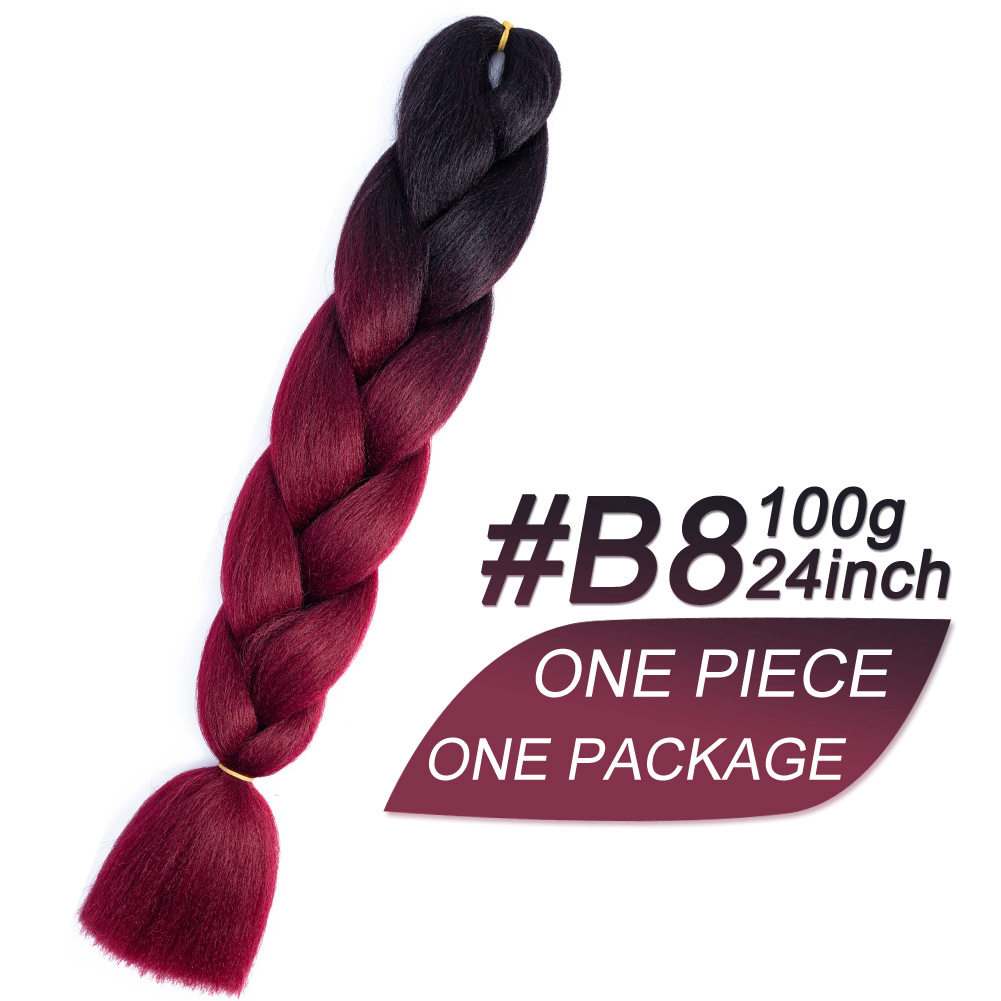 Hot sell wholesale braiding hair 24 inch  ombre braiding hair synthetic