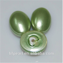 Wholesale 10x8mm Green Large Natural Cabochons Loose Pearl Bead