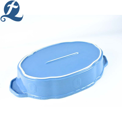 Wholesale copper grain ceramic baking pan with binaural