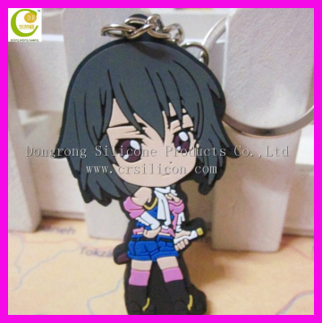 custom design cute cartoon keychain / soft rubber silicone keychain