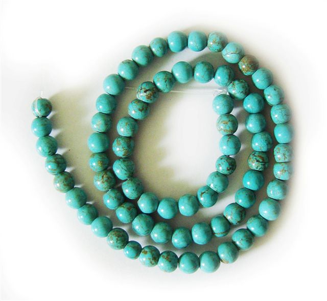 Perles rondes turquoise 6MM