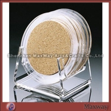 Acrylic coaster/acrylic pad with with an holder for stacking