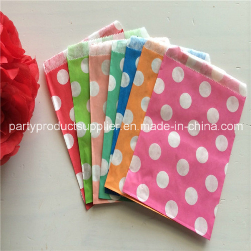 5 Inch X 7 Inch Polka DOT Wedding Favor Food Party Treat Craft Paper Bags