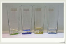 Four corner drinking colorful glass