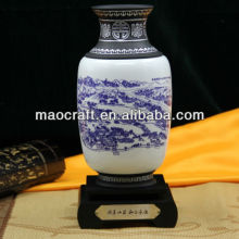 Chinese Antique Blue Porcelain/Ceramic Vases with Activated carbon crafts Top grade arts and Crafts