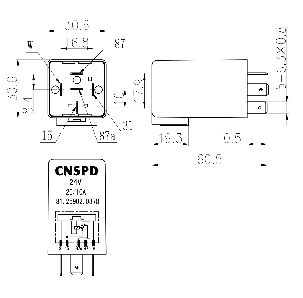 MAN SHACMAN 24 volt 81.25902.0378 truck engine limit value relay