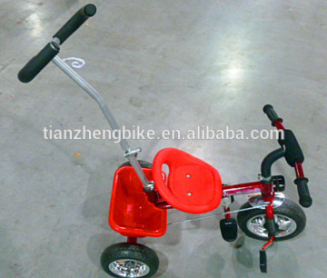 children tricycle with push bar/red color/push bike