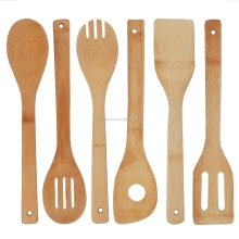 Wholesale 6-Piece Wooden Cooking Spoons and Spatula Set - Reusable Bamboo Kitchen Utensils