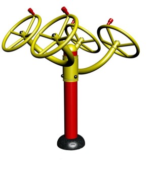 Tai chi wheel outdoor steel multi gym exercise equipment