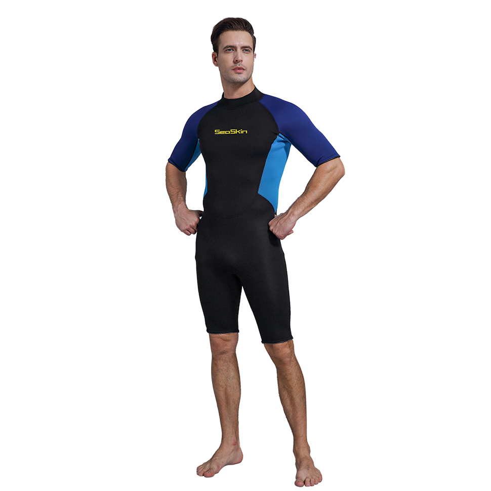 Seanskin shorty terno traseiro zip yamamoto neoprene roupas de mergulho