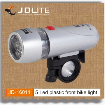 Wholesale bicycle light 5 LED plastic light for bike bicycle light set