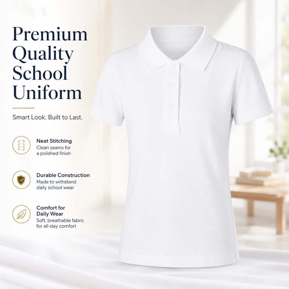 Детская рубашка поло с короткими рукавами, школьная форма Kids Short Sleeve Polo Shirt School Uniform