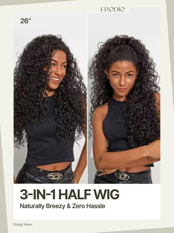 26 Inch Curly Half Wig