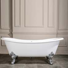 double silpper cast iron bathtub on lion paw feet