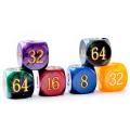 Ensemble de 5pcs de 30 mm Backgammon Pearl Dice Ensemble - 30 mm (1 3/16 &quot;) Grand cube de double backgammon plus 4 pcs 16 mm, couleurs marbreuses