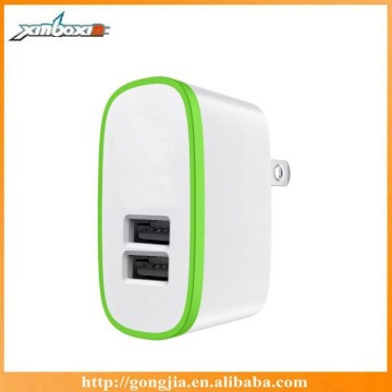 Custom 2 Flat Pin American Polarized Plug with Dual Port Charger